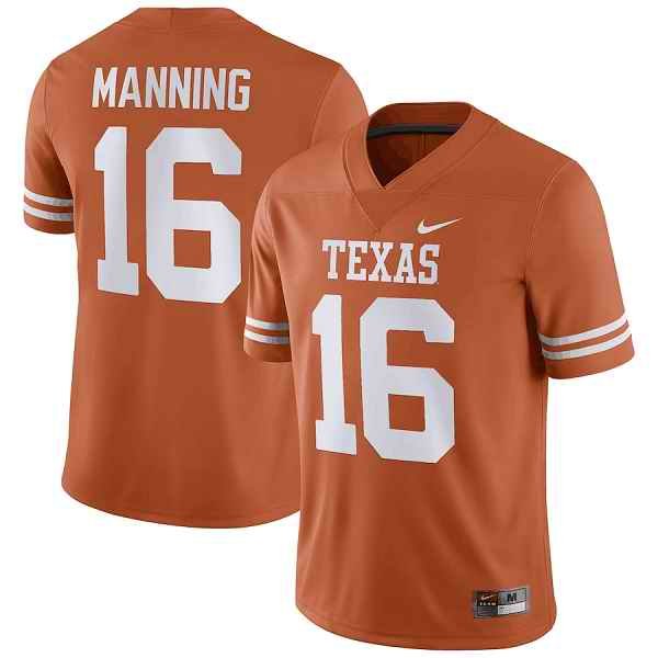 Women's Texas Longhorns #16 Arch Manning Orange Stitched Football Jersey(Run Small)