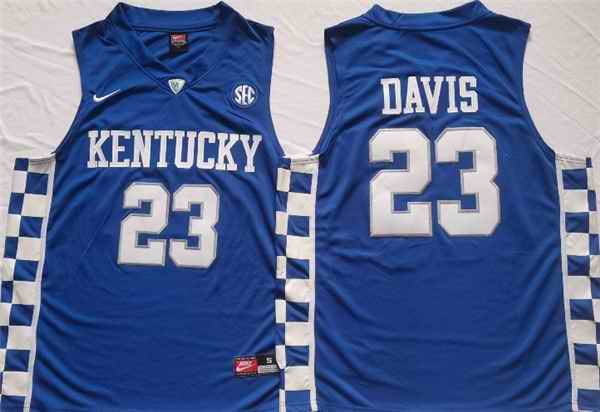 Men's Kentucky Wildcats #23 Anthony Davis Blue Stitched Jersey