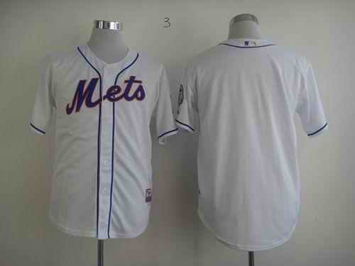 Mets Blank White Cool Base Stitched MLB Jersey