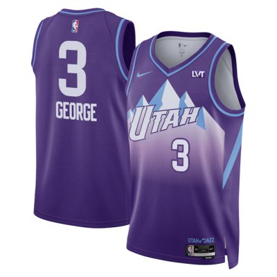 Men's Utah Jazz #3 Keyonte George Purple 2024/25 City Edition Stitched Basketball Jersey