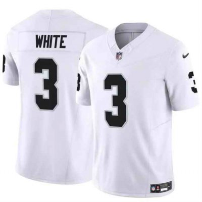 Men's Las Vegas Raiders #3 Zamir White White F.U.S.E Vapor Stitched Football Jersey