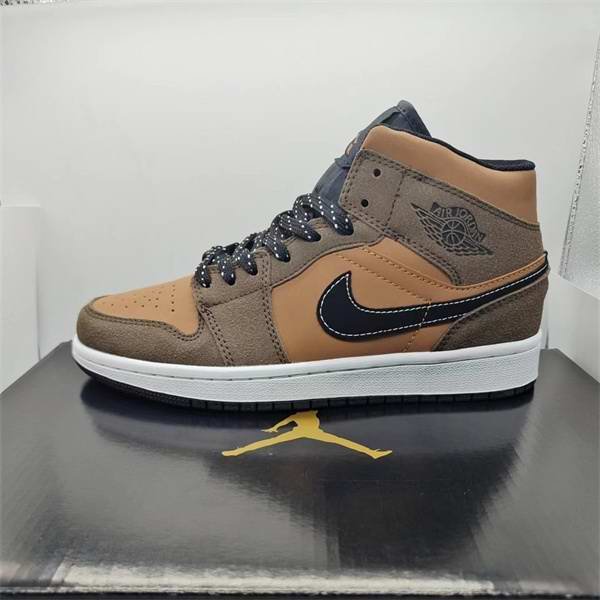 Men's Running Weapon Air Jordan 1 Brown Shoes 311