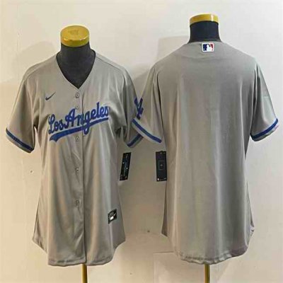 Youth Los Angeles Dodgers Blank Grey Stitched Jersey