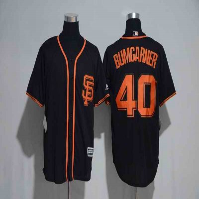 Men's San Francisco Giants #40 Madison Bumgarner Majestic Black Alternate 2017 Cool Base Player Stitched MLB Jersey