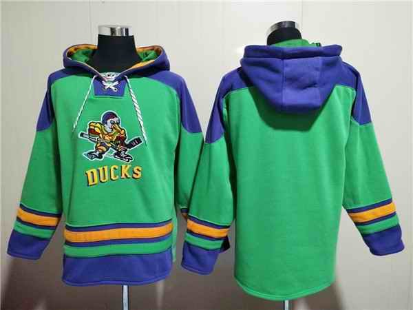 Men's Anaheim Ducks Blank Green Ageless Must-Have Lace-Up Pullover Hoodie