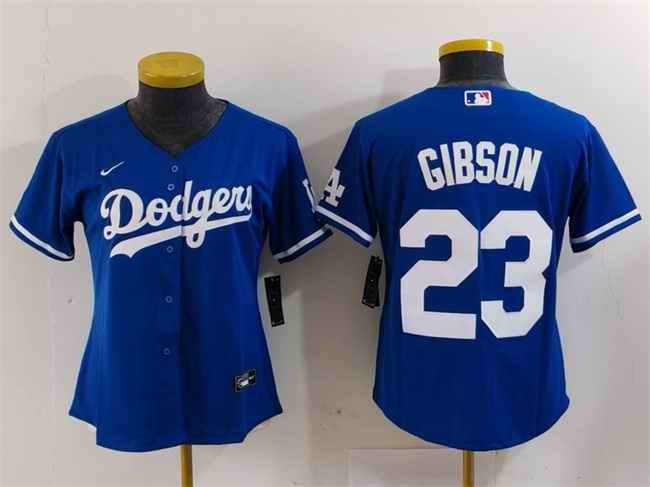 Women's Los Angeles Dodgers #23 Kirk Gibson Blue Stitched Jersey(Run Small)