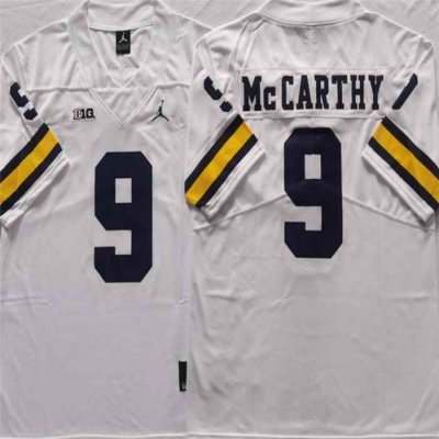 Men's Michigan Wolverines #9 McCARTHY White Stitched Jersey