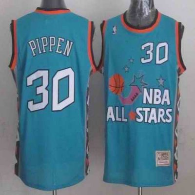 Mitchell And Ness Bulls #30 Scottie Pippen Light Blue 1996 All star Stitched NBA Jersey