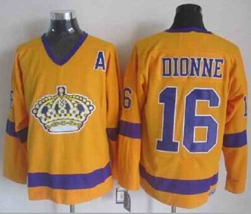 Kings #16 Marcel Dionne Yellow CCM Throwback Stitched NHL Jersey