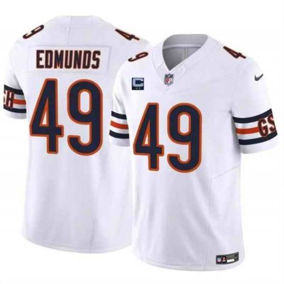 Men's Chicago Bears #49 Tremaine Edmunds White 2024 F.U.S.E. With 2-star C Patch Vapor Untouchable Limited Stitched Football Jersey