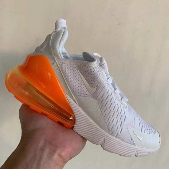 Men's Hot sale Running weapon Air Max 270 White/Orange Shoes 0105