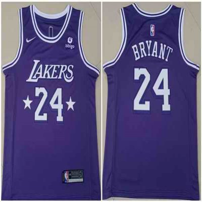 Men's Los Angeles Lakers #24 Kobe Bryant Purple Stitched NBA Jersey