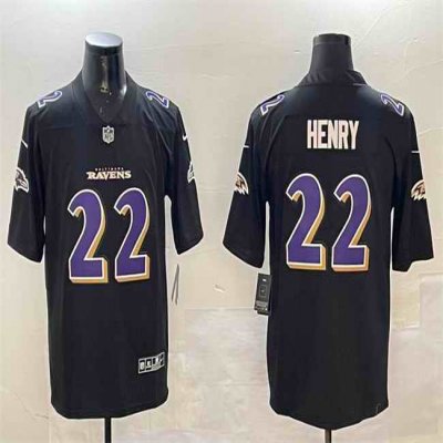 Men's Baltimore Ravens #22 Derrick Henry Black Fashion Vapor Untouchable Limited Football Jersey