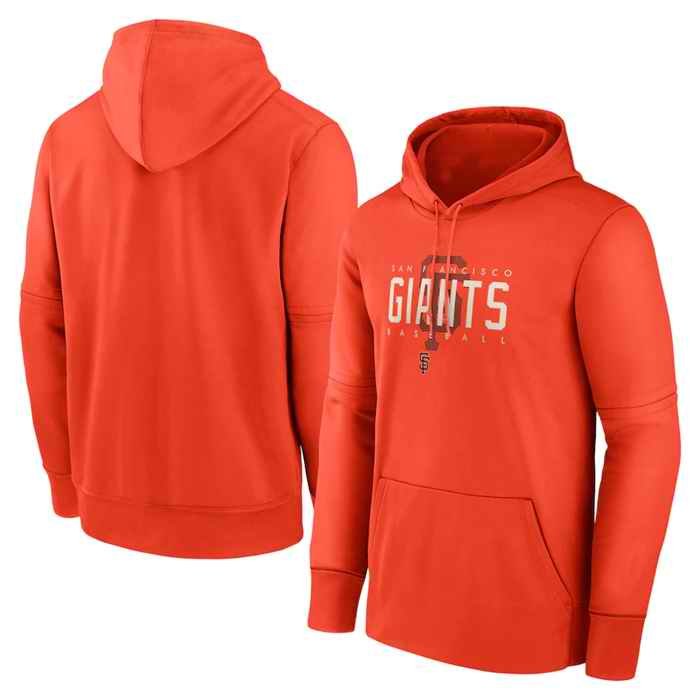 Men's San Francisco Giants Orange regame Performance Pullover Hoodie