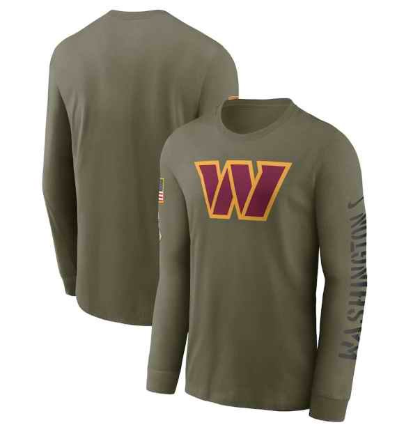 Men's Washington Commanders Olive 2022 Salute to Service Long Sleeve T-Shirt