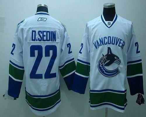 Canucks #22 D.sedin White Stitched Youth NHL Jersey