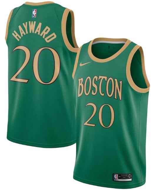 Men's Boston Celtics #20 Gordon Hayward Green City Edition Swingman Stitched Jersey