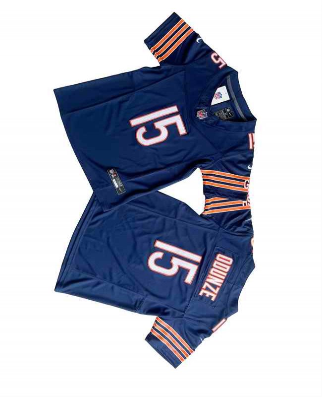 Men's Chicago Bears #15 Rome Odunze Navy 2024 Draft F.U.S.E. Vapor Stitched Football Jersey