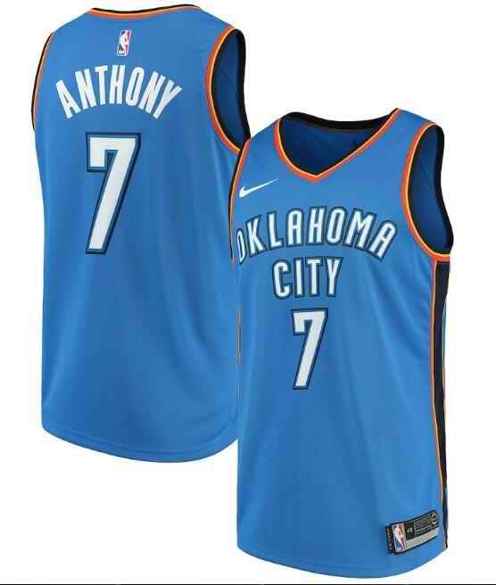 Men's Oklahoma City Thunder #7 Carmelo Anthony Blue Icon Edition Stitched NBA Jersey