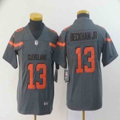 Youth Cleveland Browns #13 Odell Beckham Jr. Gray Inverted Legend Stitched NFL Jersey