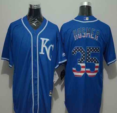 Royals #35 Eric Hosmer Blue USA Flag Fashion Stitched MLB Jersey