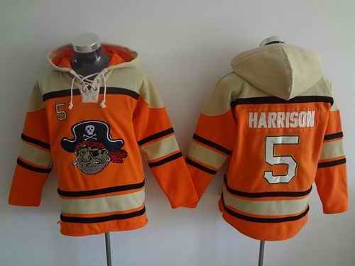 Pirates #5 Josh Harrison Orange Sawyer Hooded Sweatshirt MLB Hoodie