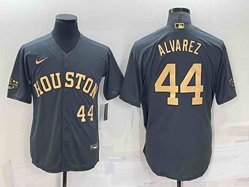 Men's Houston Astros #44 Yordan Alvarez 2022 All-Star Charcoal Cool Base Stitched Baseball Jersey