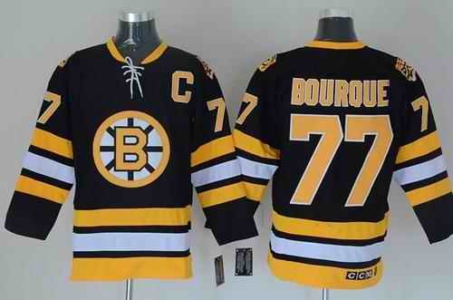 Bruins #77 Ray Bourque Black CCM Throwback Stitched NHL Jersey