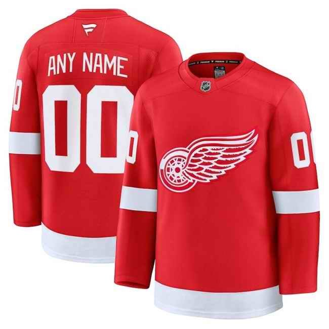 Men's Detroit Red Wings Customized Red 2024-25 Stitched Jersey