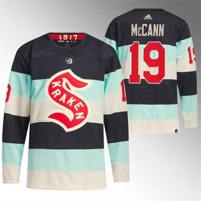 Men's Seattle Kraken #19 Jaden Schwartz 2024 Deep Sea Blue Winter Classic Stitched Jersey