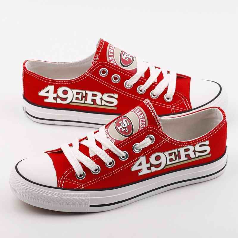 Women's NFL San Francisco 49ers Repeat Print Low Top Sneakers 002