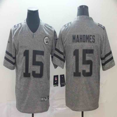 Men's Kansas City Chiefs #15 Patrick Mahomes Grey Stitched NFL Jersey