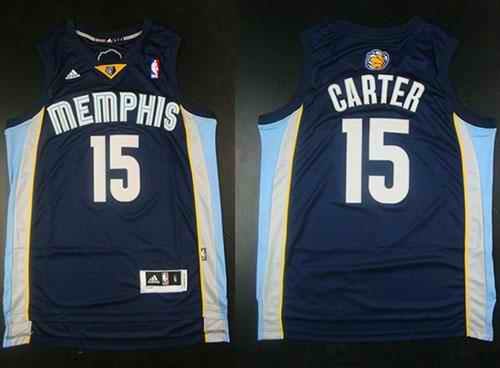 Grizzlies #15 Vince Carter Revolution 30 Dark Blue Stitched NBA Jersey