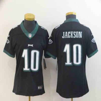 Women's Philadelphia Eagles #10 DeSean Jackson Black Vapor Untouchable LimitedStitched NFL Jersey(Run Small)