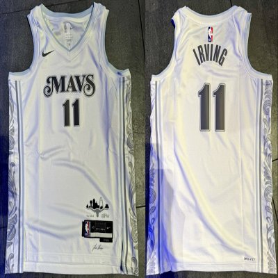 Men's Dallas Mavericks Active Player Custom White 2024-25 City Edition Stitched Basketball Jersey