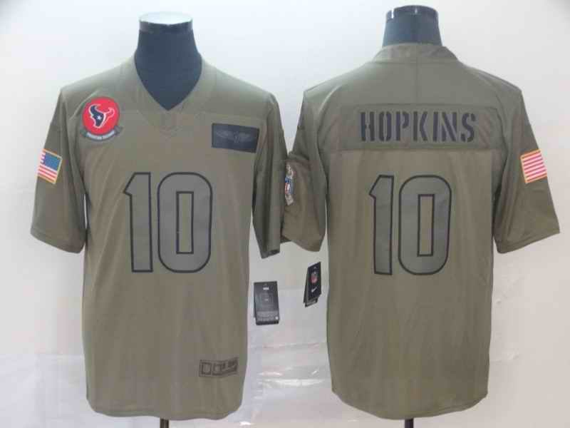 Men's Houston Texans #10 DeAndre Hopkins 2019 Camo Salute To Service Stitched NFL Jersey