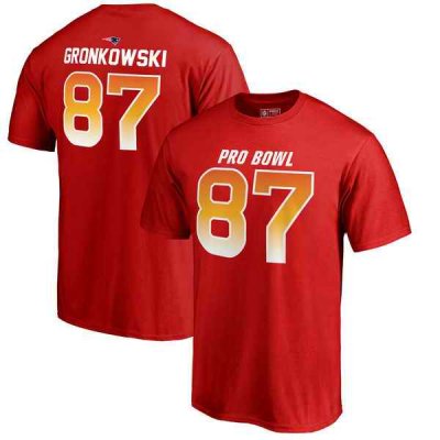 Patriots Rob Gronkowski AFC Pro Line 2018 NFL Pro Bowl Red T-Shirt