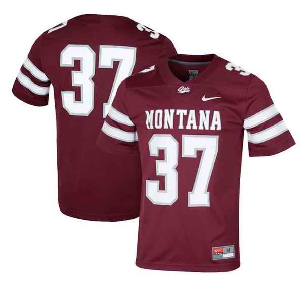 Men's Montana Grizzlies #37 Maroon Stitched Jersey