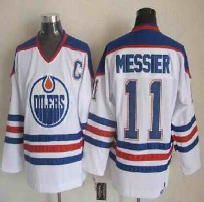 Oilers #11 Mark Messier White CCM Throwback Stitched NHL Jersey