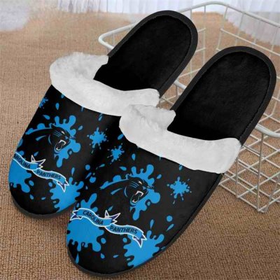 Men's Carolina Panthers Team Logo Staycation Slippers/Shoes(Pls check description for details) 001