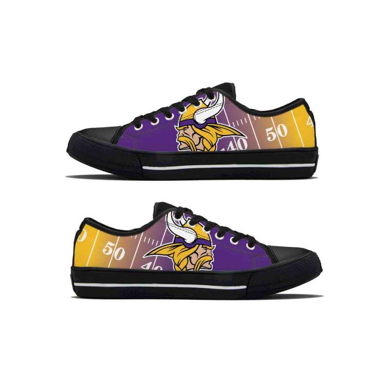 Women's Minnesota Vikings Low Top Canvas Sneakers 005