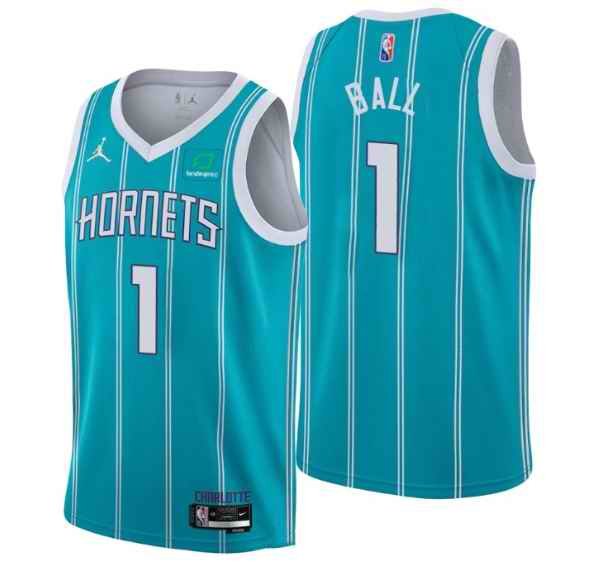 Youth Charlotte Hornets #1 LaMelo Ball Teal 2022-23 Icon Edition Stitched Basketball Jersey