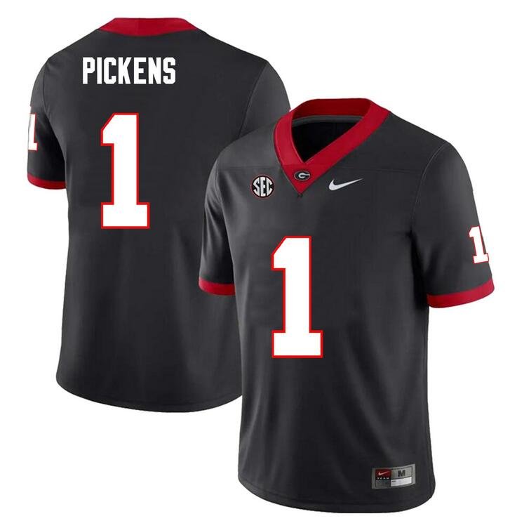 Men's Georgia Bulldogs #1 George Pickens Black Stitched Football Jersey