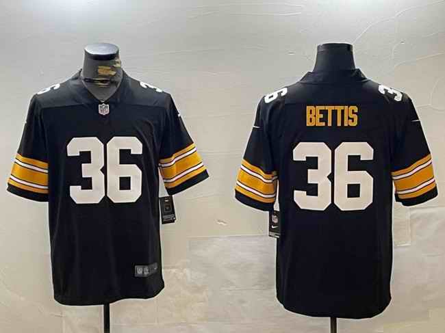 Men's Pittsburgh Steelers #36 Jerome Bettis Black Vapor Untouchable Stitched Football Jersey