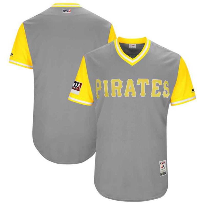 Men's Pittsburgh Pirates Majestic Gray/Yellow 2018 Players' Weekend Team Stitched MLB Jersey