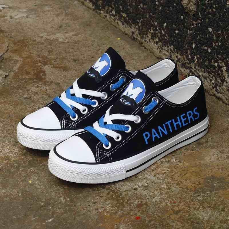 Women's NFL Carolina Panthers Repeat Print Low Top Sneakers 003