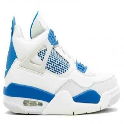 Women's Running weapon Air Jordan 4 White/Blue Shoes 0117