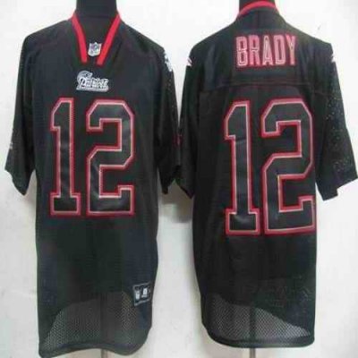 Patriots #12 Tom Brady Lights Out Black Stitched Youth NFL Jersey