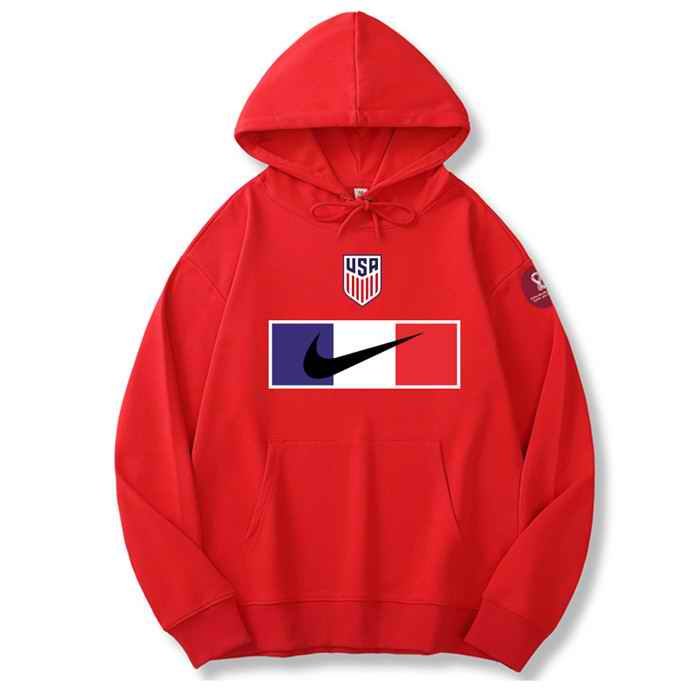 Men's American World Cup Soccer Hoodie Red 001