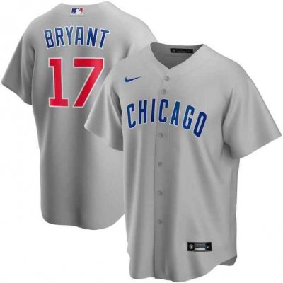 Men's Chicago Cubs #17 Kris Bryant Grey Cool Base Stitched Jersey